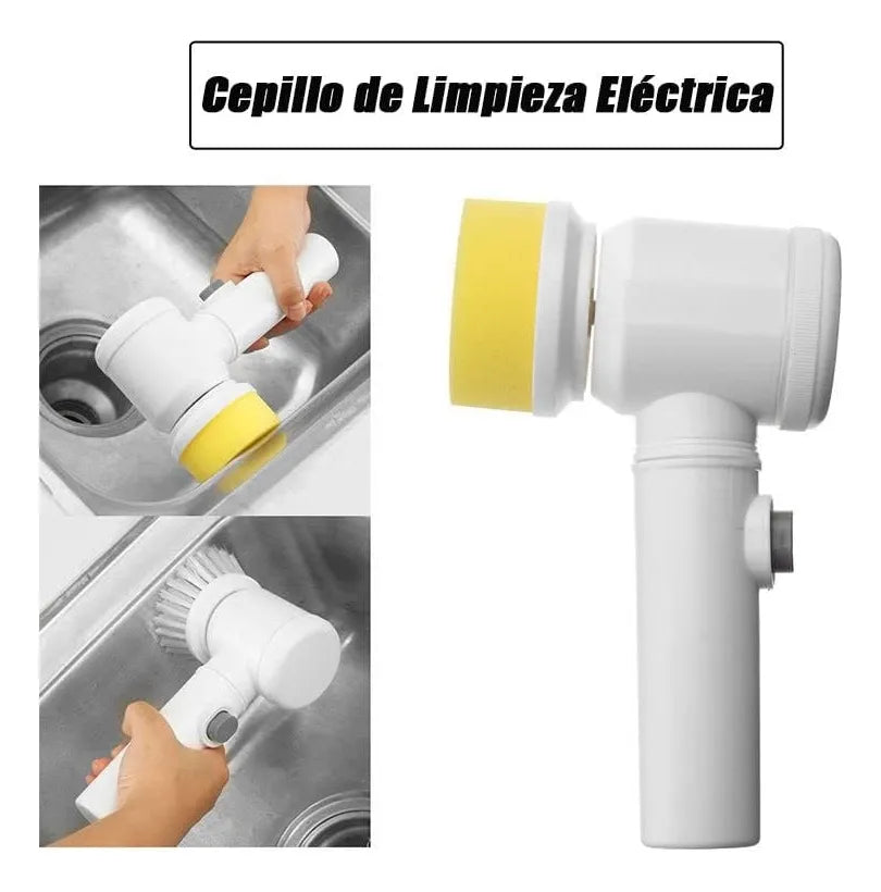 Cepillo Eléctrico PowerClean 5 en 1 – Limpieza Profunda Sin Esfuerz