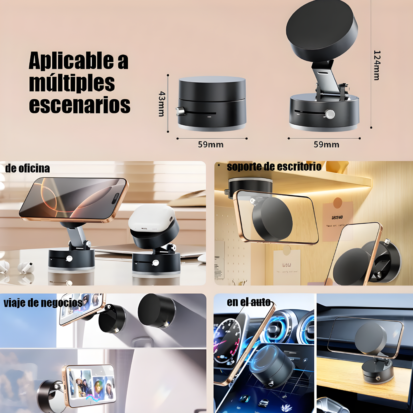 Soporte Magnético 360° – Maneja Seguro y Sin Distracciones