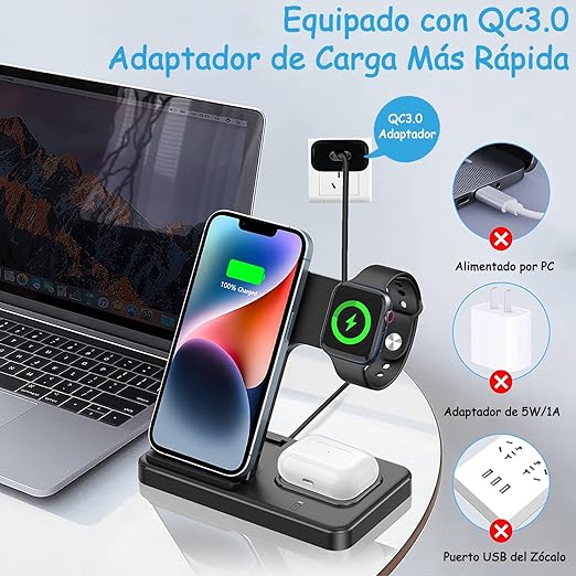 Base de Carga Smart 3 en 1 – Todo en un Solo Lugar