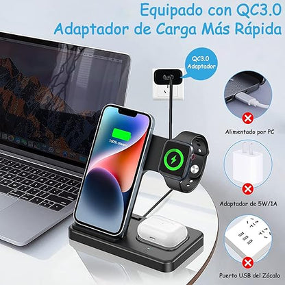 Base de Carga Smart 3 en 1 – Todo en un Solo Lugar