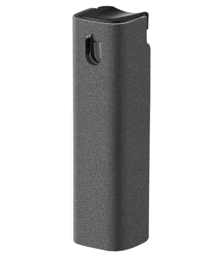 Limpiador de pantalla táctil 2 en 1 en aerosol con paño de microfibra – Gris