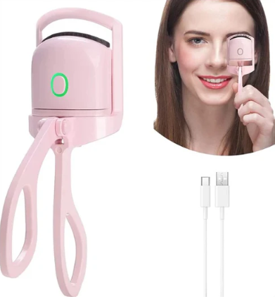 Rizador de pestañas eléctrico rosa