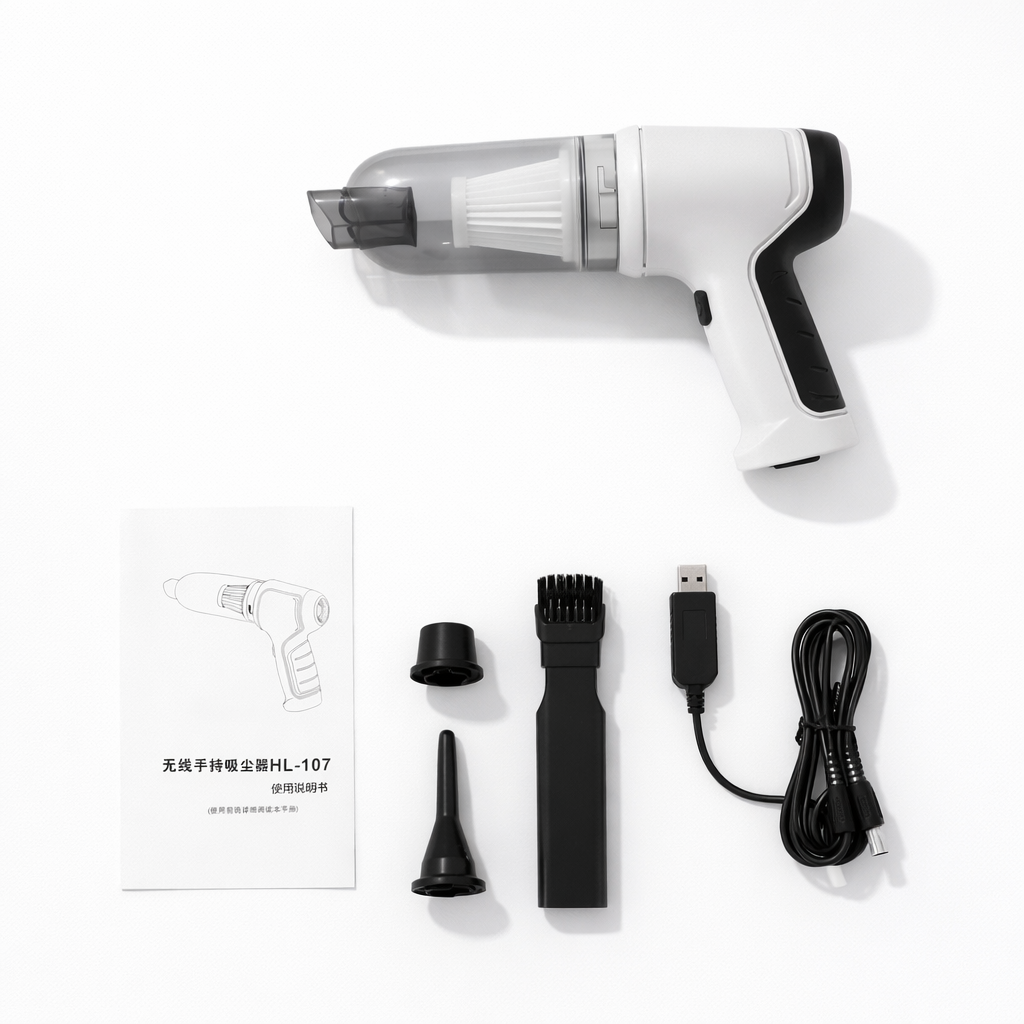 Mini Aspiradora TurboMax – Limpieza Instantánea Sin Esfuerzo